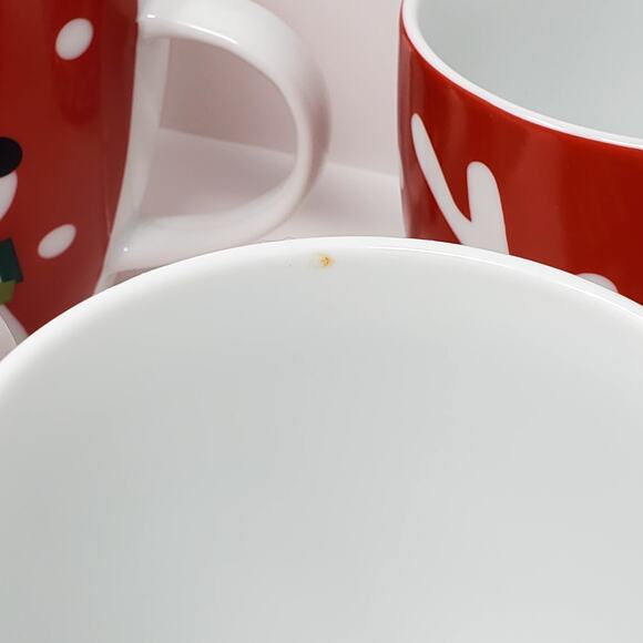 Crate & Barrel Reindeer Set Of 5 Red w/ Scarf Mug or Cup - Coffee, Tea Clean - Picture 6 of 9